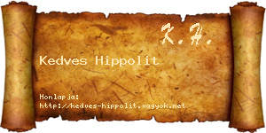 Kedves Hippolit névjegykártya